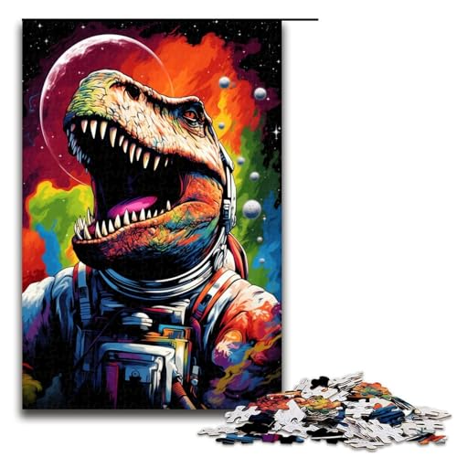Puzzle 1000 Teile für Erwachsene Astronaut Dinosaurier Puzzle Spiel zum Anfassen Einzigartige Heimdekoration und Geschenke 75x50cm von QSYFNBZL