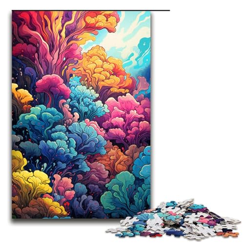 Puzzle 1000 Teile für Erwachsene Bunte Unterwasserpflanzen Wanddekoration einzigartige Geburtstags 75 x 50 cm von QSYFNBZL