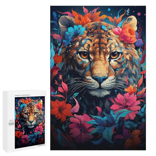 Puzzle 1000 Teile für Erwachsene Bunte psychedelische Leopardenfarbe Wanddekoration einzigartige Geburtstags 75 x 50 cm Puzzle 1000 Teile für Erwachsene Bunte psychedelische Leopardenfarbe Wanddekoration einzigartige Geburtstags 75 x 50 cm von QSYFNBZL