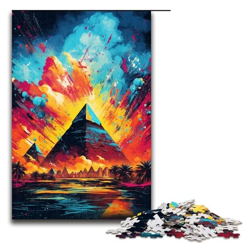 Puzzle 1000 Teile für Erwachsene Die Pyramiden von Ägypten sind von Spritzern umgeben Viele Farben Puzzle Wanddekoration Einzigartige Geburtstags 75 x 50 cm Puzzle 1000 Teile für Erwachsene Die Pyramiden von Ägypten sind von Spritzern umgeben Viele Farben Puzzle Wanddekoration Einzigartige Geburtstags 75 x 50 cm von QSYFNBZL