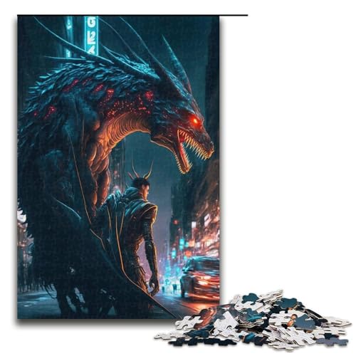 Puzzle 1000 Teile für Erwachsene Drachenpuzzle Hands on Spiel Einzigartige Heimdekoration und Geschenke 75x50cm von QSYFNBZL