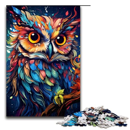 Puzzle 1000 Teile für Erwachsene Malen farbenfrohe Kunst Eulen Puzzle Wanddekoration einzigartige Geburtstags 75 x 50 cm Puzzle 1000 Teile für Erwachsene Malen farbenfrohe Kunst Eulen Puzzle Wanddekoration einzigartige Geburtstags 75 x 50 cm von QSYFNBZL