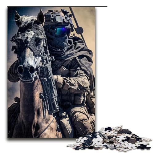 Puzzle 1000 Teile für Erwachsene Pferdetruppen Wanddekoration einzigartige Geburtstags 75 x 50 cm von QSYFNBZL