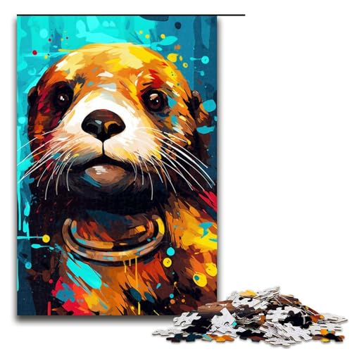 Puzzle 1000 Teile für Erwachsene Robot Otter von SplattersLots Dickes farbiges Wolkenpuzzle praktisches Spiel einzigartige Heimdekoration und Geschenke 75 x 50 cm von QSYFNBZL