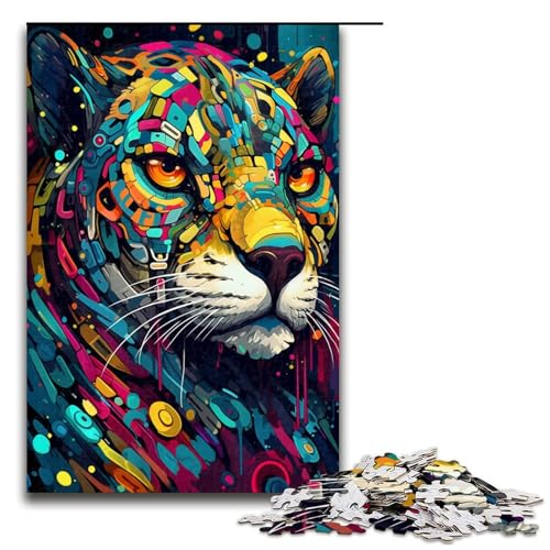 Puzzle 1000 Teile für Erwachsene Roboter Leopard von SplattersLots Dickes buntes Puzzle praktisches Spiel einzigartige Heimdekoration und Geschenke 75 x 50 cm von QSYFNBZL