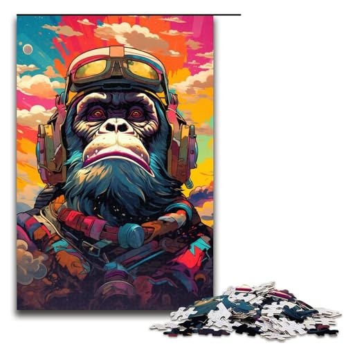 Puzzle 1000 Teile für Erwachsene Roboteraffe von SplattersLots Dickes buntes Puzzle Spiel zum Anfassen einzigartige Heimdekoration und Geschenke 75 x 50 cm von QSYFNBZL