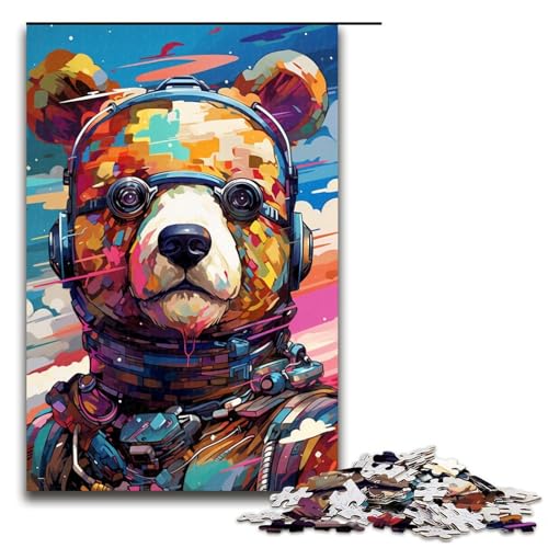 Puzzle 1000 Teile für Erwachsene Roboterbär von SplattersLots of Thick Coloured Clouds Puzzle zum Anfassen Spiel einzigartige Heimdekoration und Geschenke 75 x 50 cm von QSYFNBZL