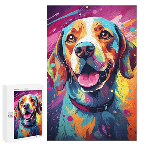 Puzzle 1000 Teile für Erwachsene farbenfrohe psychedelische Kunst Farbiger Hund Wanddekoration einzigartige Geburtstags 75 x 50 cm Puzzle 1000 Teile für Erwachsene farbenfrohe psychedelische Kunst Farbiger Hund Wanddekoration einzigartige Geburtstags 75 x 50 cm von QSYFNBZL