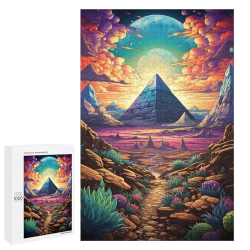 Puzzle 1000 Teile für Erwachsene farbenfrohe psychedelische Wüstenpyramiden Wanddekoration einzigartige Geburtstags 75 x 50 cm Puzzle 1000 Teile für Erwachsene farbenfrohe psychedelische Wüstenpyramiden Wanddekoration einzigartige Geburtstags 75 x 50 cm von QSYFNBZL