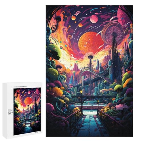 Puzzle 1000 Teile für Erwachsene farbenfroher Psychedelischer Vergnügungspark Wanddekoration einzigartige Geburtstags 75 x 50 cm Puzzle 1000 Teile für Erwachsene farbenfroher Psychedelischer Vergnügungspark Wanddekoration einzigartige Geburtstags 75 x 50 cm von QSYFNBZL