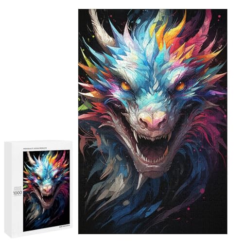 Puzzle 1000 Teile für Erwachsene farbenfrohes psychedelisches Drachenmonster Puzzle Wanddekoration einzigartige Geburtstags 75 x 50 cm Puzzle 1000 Teile für Erwachsene farbenfrohes psychedelisches Drachenmonster Puzzle Wanddekoration einzigartige Geburtstags 75 x 50 cm von QSYFNBZL