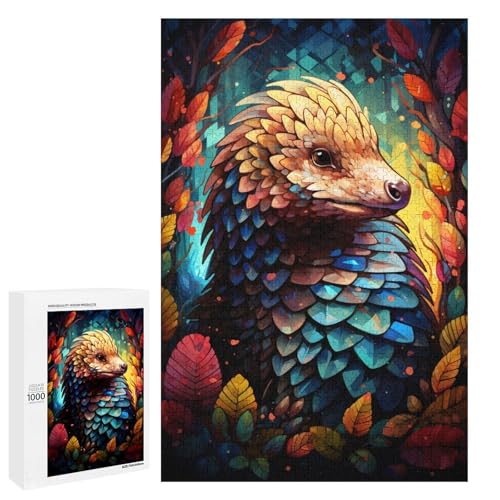 Puzzle 1000 Teile für Erwachsene farbenfrohes psychedelisches Tier Pangolin Puzzle Wanddekoration einzigartige Geburtstags 75 x 50 cm von QSYFNBZL