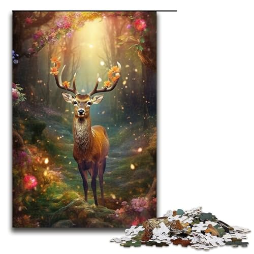 Puzzle 1000 Teile süßes Hirschblumen Puzzle für Erwachsene aus Holz Lernspiel Herausforderungsspielzeug 75 x 50 cm Puzzle 1000 Teile süßes Hirschblumen Puzzle für Erwachsene aus Holz Lernspiel Herausforderungsspielzeug 75 x 50 cm von QSYFNBZL