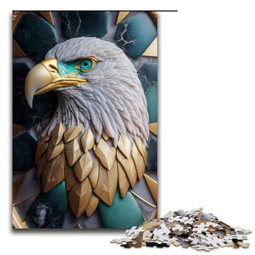 Puzzle für Erwachsene 1000 Teile Abstrakter Adler Kintsugi lustiges Familienpuzzle tolles Geschenk für Teenager ab 14 Jahren 75 x 50 cm von QSYFNBZL