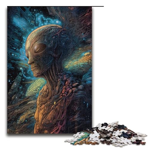 Puzzle für Erwachsene 1000 Teile Alien Holzpuzzle Lernspielzeug Familienspiele 75 x 50 cm von QSYFNBZL
