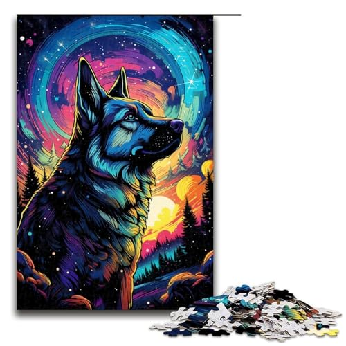 Puzzle für Erwachsene 1000 Teile Anime Wolf im Mondlicht Puzzlespiel Spielzeug lustig 75 x 50 cm von QSYFNBZL