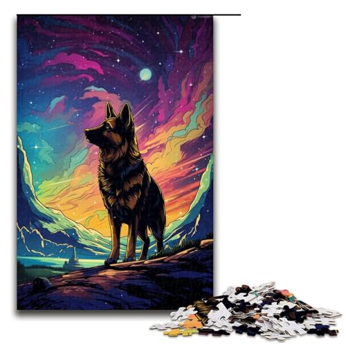 Puzzle für Erwachsene 1000 Teile Anime Wolf im Mondlicht Puzzlespiel Spielzeug lustig 75 x 50 cm von QSYFNBZL