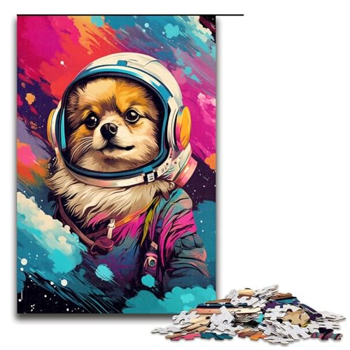 Puzzle für Erwachsene 1000 Teile Astronaut Zwergspitz mit kräftigen Farben bespritzt Heimdekoration Puzzlespielzeug Geschenk für die ganze Familie 75 x 50 cm Puzzle für Erwachsene 1000 Teile Astronaut Zwergspitz mit kräftigen Farben bespritzt Heimdekoration Puzzlespielzeug Geschenk für die ganze Familie 75 x 50 cm von QSYFNBZL