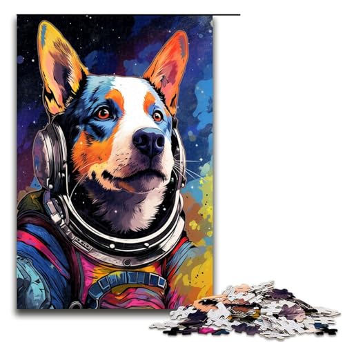 Puzzle für Erwachsene 1000 Teile Astronaut australischer Rinderhund Puzzle für Erwachsene Holzspiele für die ganze Familie Weihnachts und Geburtstagsgeschenke 75 x 50 cm Puzzle für Erwachsene 1000 Teile Astronaut australischer Rinderhund Puzzle für Erwachsene Holzspiele für die ganze Familie Weihnachts und Geburtstagsgeschenke 75 x 50 cm von QSYFNBZL