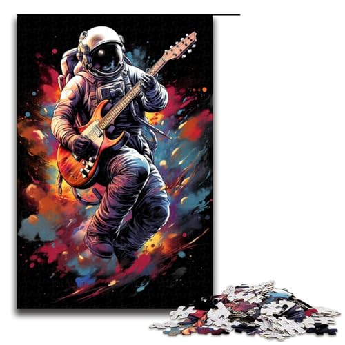 Puzzle für Erwachsene 1000 Teile Astronaut spielt Gitarre Puzzle für Erwachsene Holzspiele für die ganze Familie Weihnachtsund Geburtstagsgeschenke 75 x 50 cm von QSYFNBZL