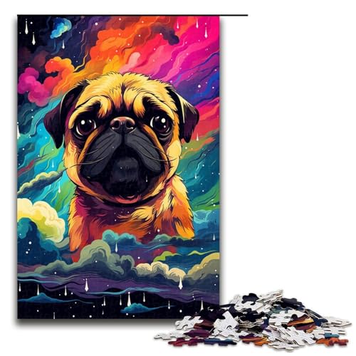 Puzzle für Erwachsene 1000 Teile Astronauten Baby Mops Muster zum Zusammenbauen hilft dem Gehirn süchtig machendes Spielzeug zur Förderung der Geduld 75 x 50 cm von QSYFNBZL