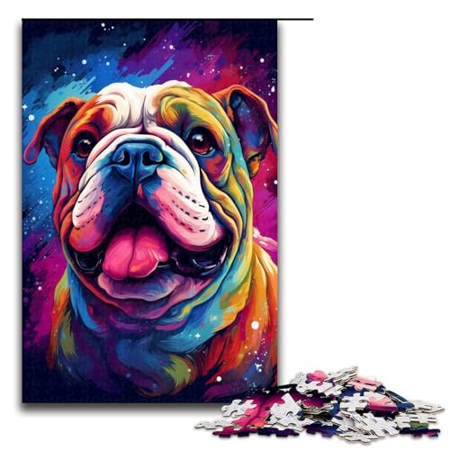 Puzzle für Erwachsene 1000 Teile Astronauten Bulldogge Puzzle Lernspiele für Zuhause DIY Spielzeug tolles Geschenk für Spiele 75 x 50 cm von QSYFNBZL