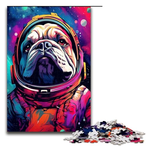 Puzzle für Erwachsene 1000 Teile Astronauten Bulldogge Puzzle für Erwachsene Holzspiele für die ganze Familie Weihnachts und Geburtstagsgeschenke 75 x 50 cm Puzzle für Erwachsene 1000 Teile Astronauten Bulldogge Puzzle für Erwachsene Holzspiele für die ganze Familie Weihnachts und Geburtstagsgeschenke 75 x 50 cm von QSYFNBZL