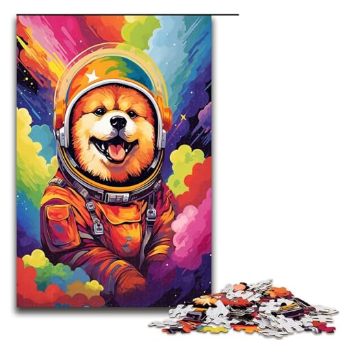 Puzzle für Erwachsene 1000 Teile Astronauten Chow Chow Puzzle für Kinder Holzpuzzle dekomprimierendes intellektuelles Lernspielzeug 75 x 50 cm Puzzle für Erwachsene 1000 Teile Astronauten Chow Chow Puzzle für Kinder Holzpuzzle dekomprimierendes intellektuelles Lernspielzeug 75 x 50 cm von QSYFNBZL