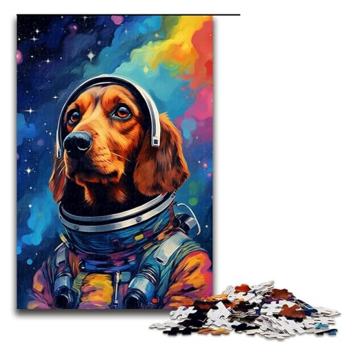 Puzzle für Erwachsene 1000 Teile Astronauten Dackel Hund Puzzle für Lernspiele Herausforderungsspielzeug einzigartige Heimdekoration und Geschenke 75 x 50 cm Puzzle für Erwachsene 1000 Teile Astronauten Dackel Hund Puzzle für Lernspiele Herausforderungsspielzeug einzigartige Heimdekoration und Geschenke 75 x 50 cm von QSYFNBZL