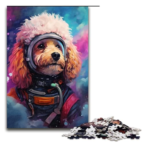 Puzzle für Erwachsene 1000 Teile Astronauten Pudelbaby von Splatters Viele Dicke farbenfrohe Puzzle Spielzeuge zur Heimdekoration als Geschenk für die ganze Familie 75 x 50 cm von QSYFNBZL