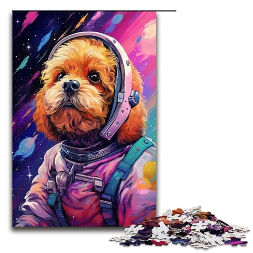 Puzzle für Erwachsene 1000 Teile Astronauten Pudelbaby von SplattersLots Dickes buntes Puzzle Geburtstagsgeschenk für Teenager ab 14 Jahren 75 x 50 cm von QSYFNBZL