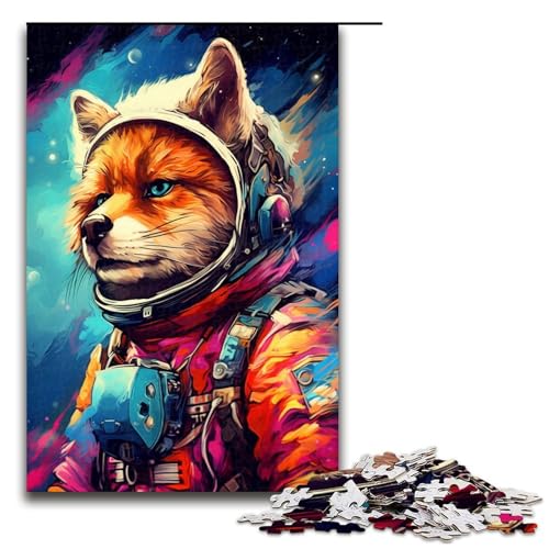 Puzzle für Erwachsene 1000 Teile Astronautenfuchs DIY Puzzle Spielzeug tolle Geschenke zu Weihnachten für Teenager ab 14 Jahren 75 x 50 cm von QSYFNBZL