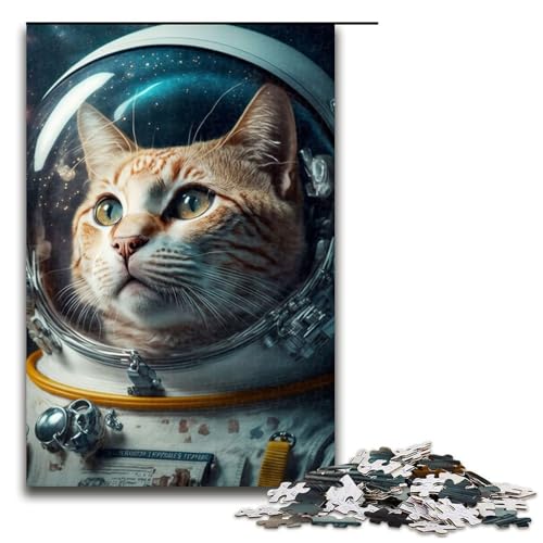 Puzzle für Erwachsene 1000 Teile Astronautenkatze Holzpuzzle Lernspielzeug Familienspiele 75 x 50 cm Puzzle für Erwachsene 1000 Teile Astronautenkatze Holzpuzzle Lernspielzeug Familienspiele 75 x 50 cm von QSYFNBZL