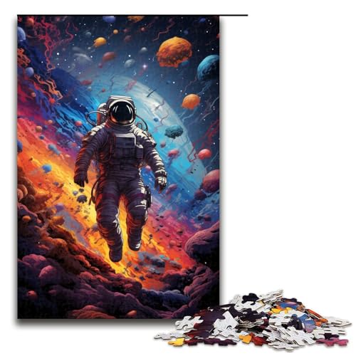 Puzzle für Erwachsene 1000 Teile Astronautenreisen im Weltraum Puzzlespiel Spielzeug lustig 75 x 50 cm von QSYFNBZL
