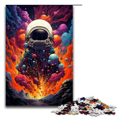 Puzzle für Erwachsene 1000 Teile Astronautenreisen im Weltraum Puzzlespiel Spielzeug lustig 75 x 50 cm von QSYFNBZL