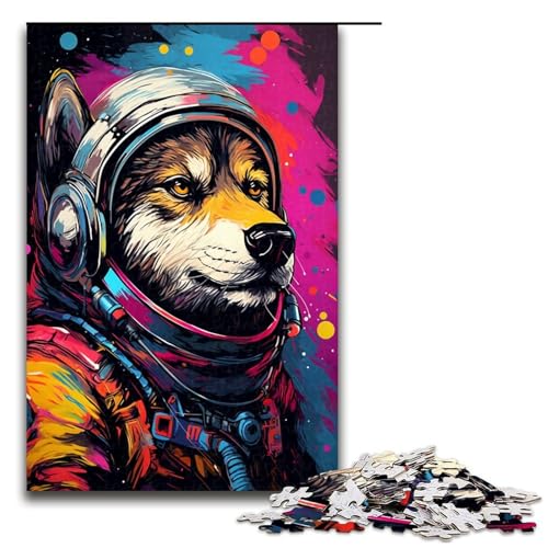 Puzzle für Erwachsene 1000 Teile Astronautenwolf von SplattersLots Dickes farbiges Puzzle für Erwachsene Holzspiele für die ganze Familie Weihnachts und Geburtstagsgeschenke 75 x 50 cm Puzzle für Erwachsene 1000 Teile Astronautenwolf von SplattersLots Dickes farbiges Puzzle für Erwachsene Holzspiele für die ganze Familie Weihnachts und Geburtstagsgeschenke 75 x 50 cm von QSYFNBZL