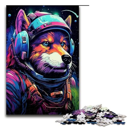 Puzzle für Erwachsene 1000 Teile Astronautenwolf von SplattersLots Dickes farbiges Puzzle für Erwachsene Holzspiele für die ganze Familie Weihnachts und Geburtstagsgeschenke 75 x 50 cm Puzzle für Erwachsene 1000 Teile Astronautenwolf von SplattersLots Dickes farbiges Puzzle für Erwachsene Holzspiele für die ganze Familie Weihnachts und Geburtstagsgeschenke 75 x 50 cm von QSYFNBZL