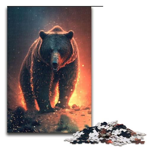 Puzzle für Erwachsene 1000 Teile Bär im Feuer Puzzle für Lernspiele Herausforderungsspielzeug einzigartige Heimdekoration und Geschenke 75 x 50 cm Puzzle für Erwachsene 1000 Teile Bär im Feuer Puzzle für Lernspiele Herausforderungsspielzeug einzigartige Heimdekoration und Geschenke 75 x 50 cm von QSYFNBZL
