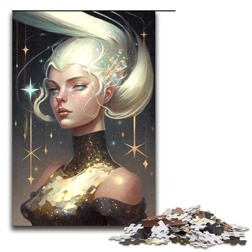 Puzzle für Erwachsene 1000 Teile Beauty Girl Puzzle für Kinder Holzpuzzle dekomprimierendes intellektuelles Lernspielzeug 75 x 50 cm von QSYFNBZL