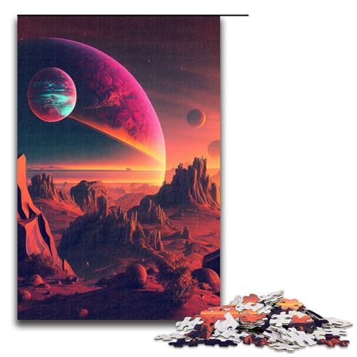 Puzzle für Erwachsene 1000 Teile Berge Mond Weltraummuster Zusammenbau hilft dem Gehirn süchtig machendes Spielzeug zur Förderung der Geduld 75 x 50 cm Puzzle für Erwachsene 1000 Teile Berge Mond Weltraummuster Zusammenbau hilft dem Gehirn süchtig machendes Spielzeug zur Förderung der Geduld 75 x 50 cm von QSYFNBZL