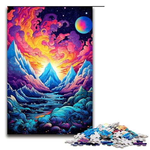 Puzzle für Erwachsene 1000 Teile Berglandschaft Puzzle Lernspiele für Zuhause DIY Spielzeug tolles Geschenk für Spiele 75 x 50 cm von QSYFNBZL