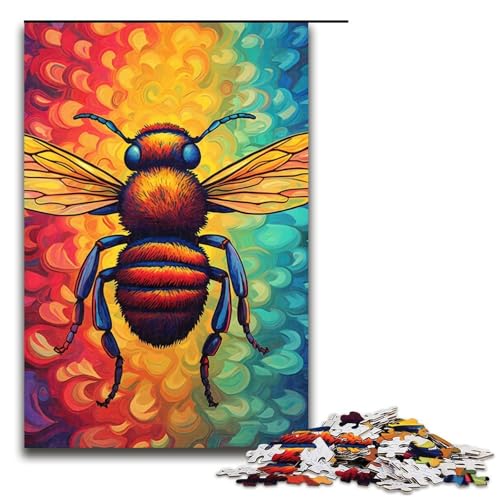 Puzzle für Erwachsene 1000 Teile Bienen Puzzle buntes Holzpuzzle für Kinder dekomprimierendes intellektuelles Lernspielzeug 75 x 50 cm Puzzle für Erwachsene 1000 Teile Bienen Puzzle buntes Holzpuzzle für Kinder dekomprimierendes intellektuelles Lernspielzeug 75 x 50 cm von QSYFNBZL