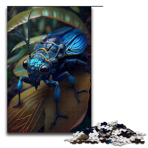 Puzzle für Erwachsene 1000 Teile Blaue Biene summender Käfer Puzzle für Erwachsene Holzspiele für die ganze Familie Weihnachts und Geburtstagsgeschenke 75 x 50 cm Puzzle für Erwachsene 1000 Teile Blaue Biene summender Käfer Puzzle für Erwachsene Holzspiele für die ganze Familie Weihnachts und Geburtstagsgeschenke 75 x 50 cm von QSYFNBZL