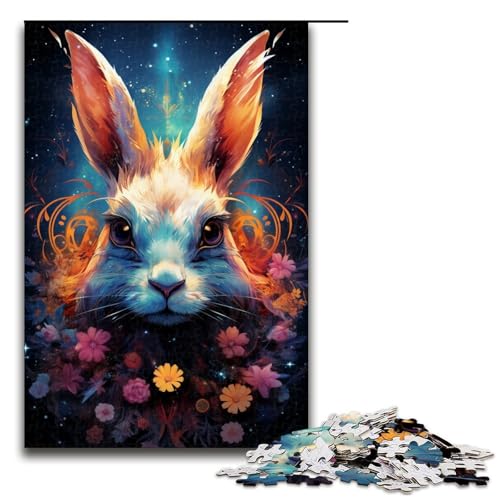 Puzzle für Erwachsene 1000 Teile Blumenhasen Puzzle Geburtstagsgeschenk für Teenager ab 14 Jahren 75 x 50 cm Puzzle für Erwachsene 1000 Teile Blumenhasen Puzzle Geburtstagsgeschenk für Teenager ab 14 Jahren 75 x 50 cm von QSYFNBZL