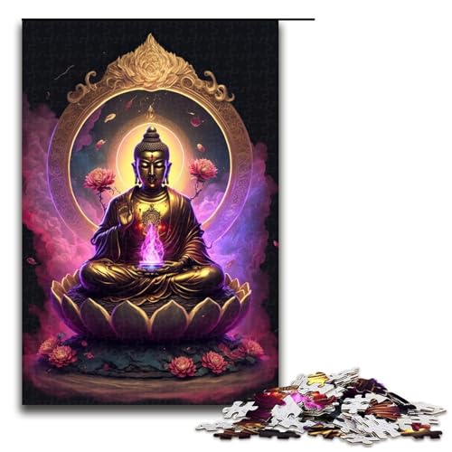 Puzzle für Erwachsene 1000 Teile Buddha Puzzle Spielspielzeug lustig 75 x 50 cm von QSYFNBZL