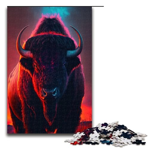 Puzzle für Erwachsene 1000 Teile Büffel Tierspielzeug intellektuelles Spiel ganze Familie 75 x 50 cm Puzzle für Erwachsene 1000 Teile Büffel Tierspielzeug intellektuelles Spiel ganze Familie 75 x 50 cm von QSYFNBZL