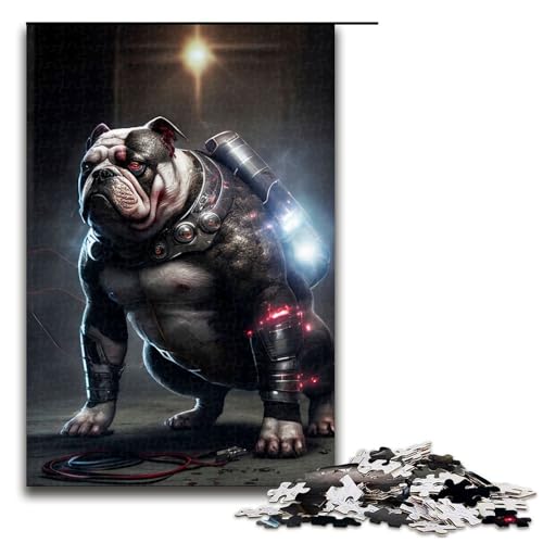 Puzzle für Erwachsene 1000 Teile Bulldoggen Puzzle Wanddekoration Stressabbau 75 x 50 cm von QSYFNBZL