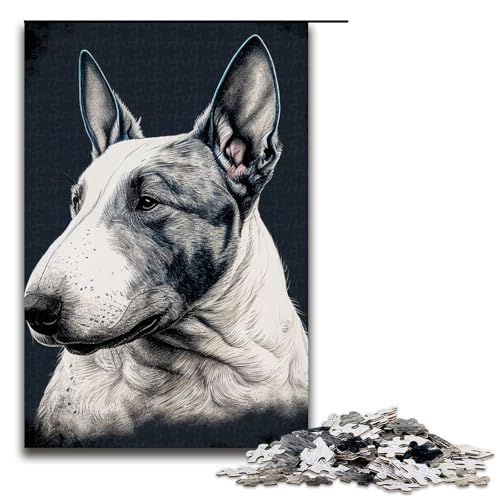 Puzzle für Erwachsene 1000 Teile Bullterrier Hundeporträt Puzzle für Erwachsene Holzspiele für die ganze Familie Weihnachts und Geburtstagsgeschenke 75 x 50 cm Puzzle für Erwachsene 1000 Teile Bullterrier Hundeporträt Puzzle für Erwachsene Holzspiele für die ganze Familie Weihnachts und Geburtstagsgeschenke 75 x 50 cm von QSYFNBZL