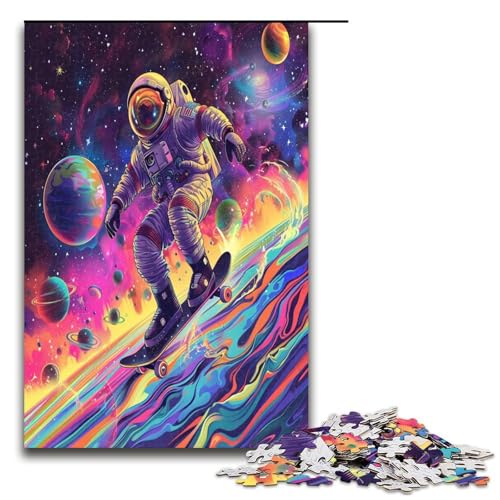 Puzzle für Erwachsene 1000 Teile Bunte Astronauten im Weltraum Puzzle für Erwachsene Holzspiele für die ganze Familie Weihnachts und Geburtstagsgeschenke 1000 PCS von QSYFNBZL