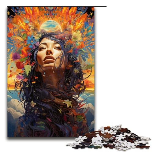 Puzzle für Erwachsene 1000 Teile Bunte Blumenfrau Puzzle für Erwachsene Holzspiele für die ganze Familie Weihnachtsund Geburtstagsgeschenke 75 x 50 cm Puzzle für Erwachsene 1000 Teile Bunte Blumenfrau Puzzle für Erwachsene Holzspiele für die ganze Familie Weihnachtsund Geburtstagsgeschenke 75 x 50 cm von QSYFNBZL